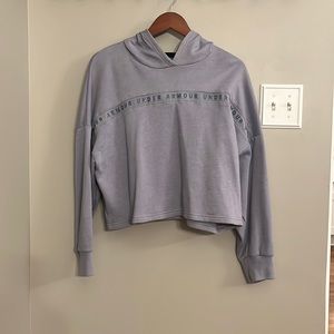 Under Armour Purple Cropped Hoodie Sweatshirt